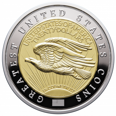 Silbermünze 2 oz Greatest USA Coins Saint-Gaudens Double Eagle Proof/Gold plated 1933