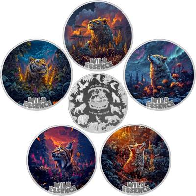 Silbermünzen 5 x 1 oz Wild Essence - Mammal Collection Proof silver 2026