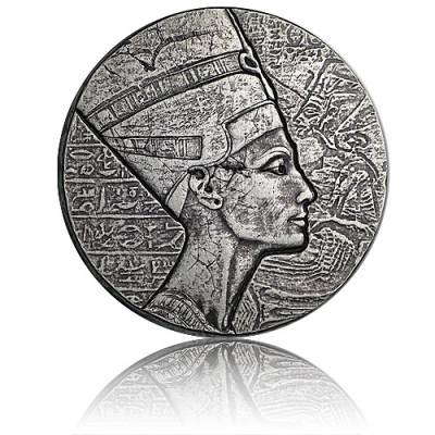 Silbermünze 5 oz Nofretete Ägypt Relikt Antik-Finish D. (2017)
