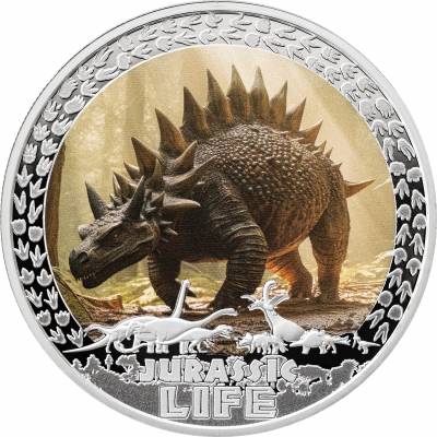 Silbermünze 1 oz  Jurassic Life Stegosaurus Proof 2025