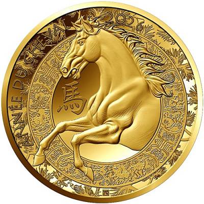 Goldmünze 1/4 oz Lunar Jahr des Pferd Frankreich PP 2026