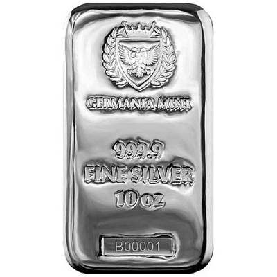Silberbarren 10 oz Germania Mint
