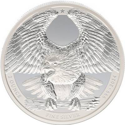 Silbermünze 10 oz Alderney Bald Eagle PF69 im SLAB Ultra High Relief - Charles Effigy 2024