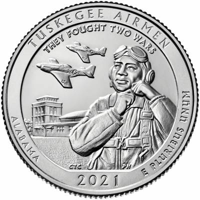 5 oz Silber US- Mint American Beautiful Tuskegee Airmen Alabama 2021