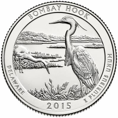 5 oz Silber US- Mint American Beautiful Bombay Hook Delaware 2015
