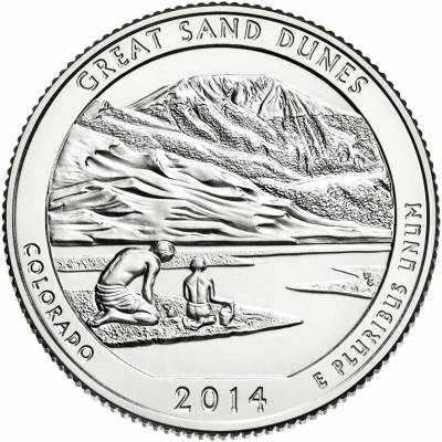 5 oz Silber US- Mint American Beautiful Great Sand Dunes Colorado 2014