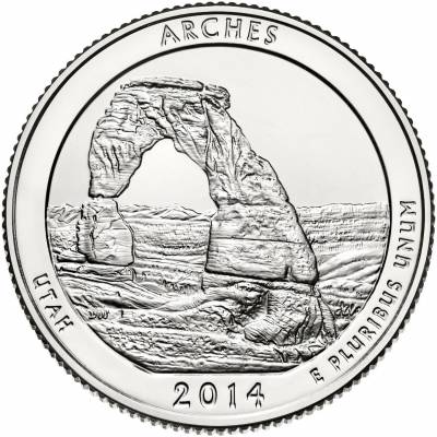 5 oz Silber US- Mint American Beautiful Arches Utah 2014