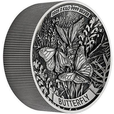 Silbermünze 2 kg Silber Butterfly Perth Mint 2025