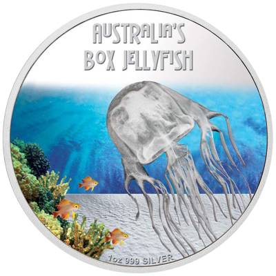 Silbermünze 1 oz Deadly & Dangerous Würfelqualle Proof 2011