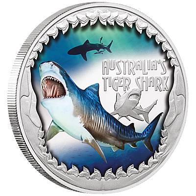 Silbermünze 1 oz Deadly & Dangerous Tigerhai Proof 2023