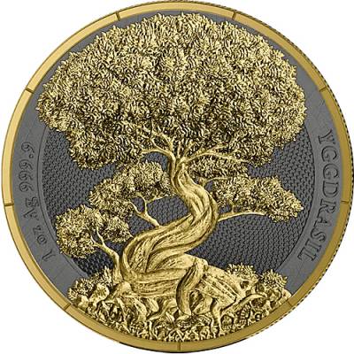 1 Unze Silber Mythical Forest - Yggdrasil Goldenleaf Germania Mint 5 Mark 2025