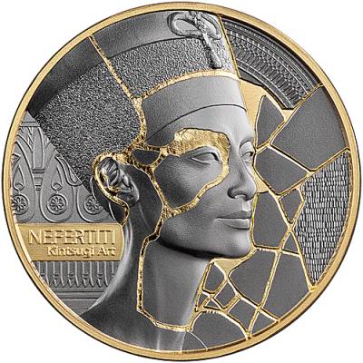 2 oz Silber Büste Nefertiti - Nofretete Kintsugi Art 2026