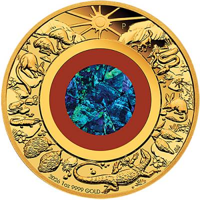 Goldmünze 1 oz Wonders of Australia Opal - The Outback polierte Platte 2026