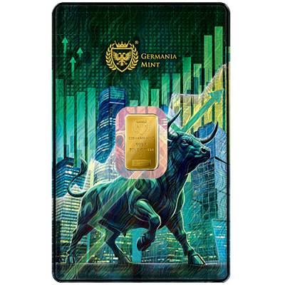 1 gramm Germania Mint - Goldbarren Bulle und Bär 999,9/1000