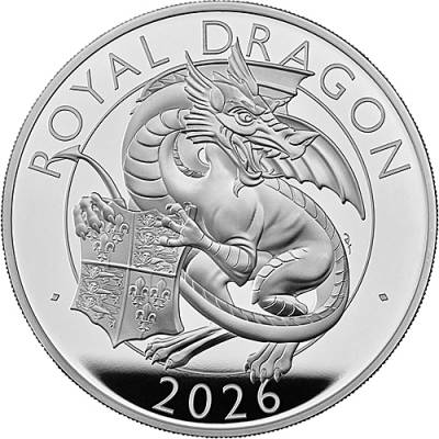 Silbermünze 2 oz Tudor Beasts The Royal Dragon Polierte Platte 2026