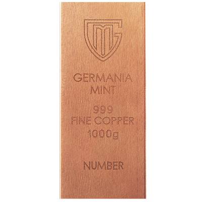 1 kg Kupferbarren Rohbarren 999,9 Germania Mint