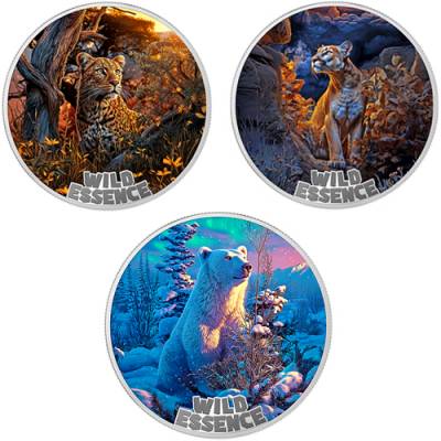 Silbermünzen 3 x 1 oz Wild Essence - Mammal Collection II Proof 2026