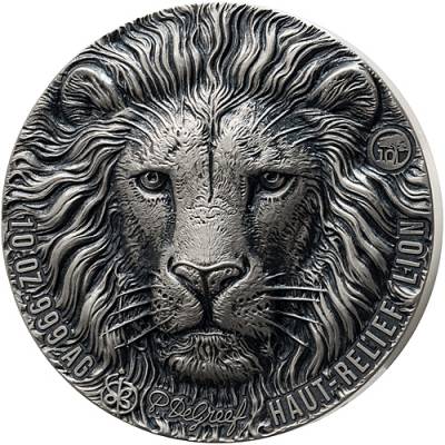 Silbermünze 10 oz Big Five Asia Lion Haut Relief P. De Greef 2026
