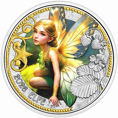 3 Euro Fantastische Fabelwesen Elfe UV-Effekt 2026