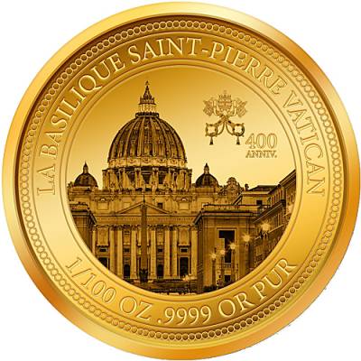 Goldmünze 1/100 oz 400. Jahrestag der Einweihung des Petersdoms prooflike 2026