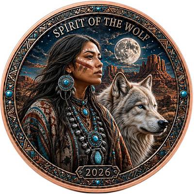 Kupfer 1 oz Spirit of the Wolf High Relief 2026