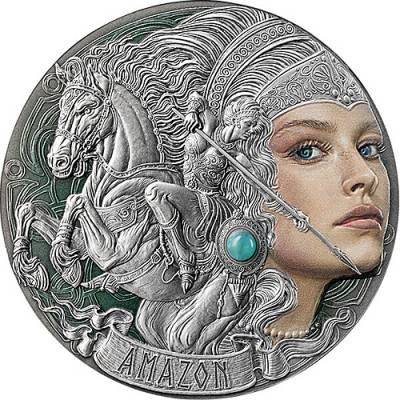 Silbermünze 2 oz Femina Bellator Amazon Amazonite 2024