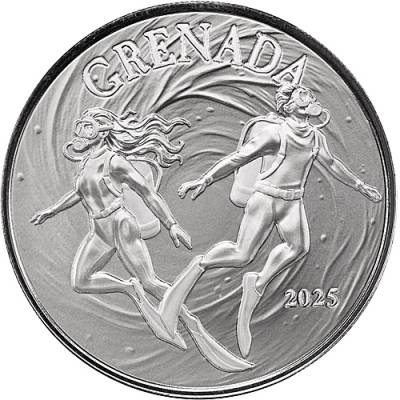 Silbermünze 1 oz Eastern Caribbean Grenada Taucher 2025