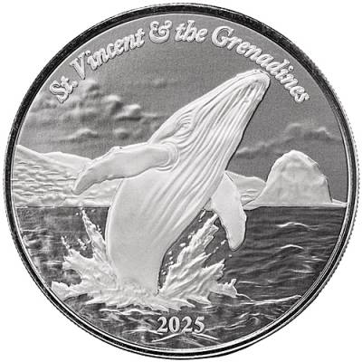 Silbermünze 1 oz Eastern Caribbean St. Vincent Humpback Whale 2025