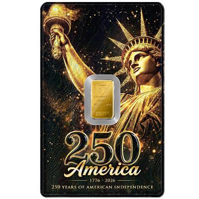 1 gramm Germania Mint Goldbarren - 250 Jahre American Independence Spezial Edition