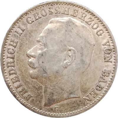 Silbermünze 3 Mark Baden Friedrich II 1912