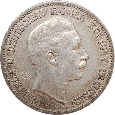 Silbermünze 5 Reichsmark Wilhelm II Preußen 1907