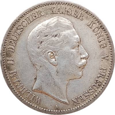 Silbermünze 5 Reichsmark Wilhelm II Preußen 1902