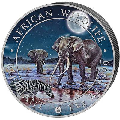 Silbermünze 1 kg Somalia Elefant Giant Moon 2026