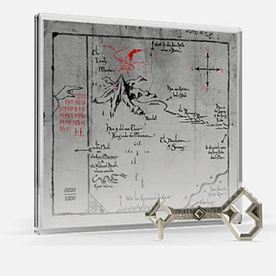 3/4 oz Silbermünze + 5 g Silber Münznote Der Hobbit™ - Thorins Map and Key 2026