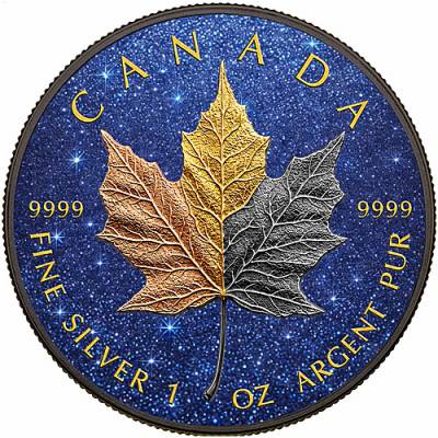1 oz Silbermünze Drei Metalle - Eine Nation Ahornblatt Kanada 2026