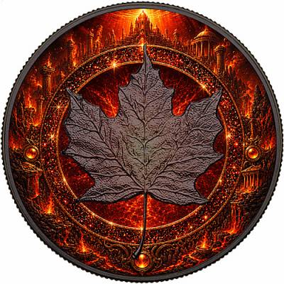 1 oz Silbermünze Maple Leaf Fire Ring Elemental Realms Diamond Dust & Ruthenium 2026