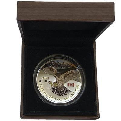 Silbermünze 1 oz Peregrine Falcon Bull an Bär Investment Collection 2014