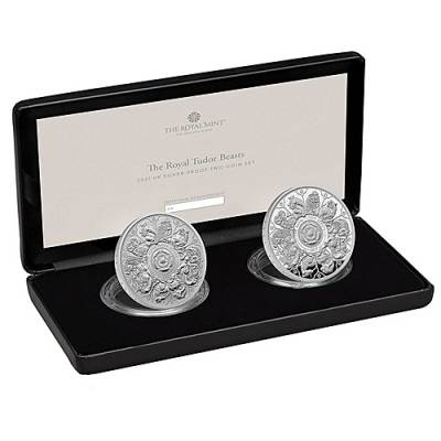 Silberset 2 x 1 oz Tudor Beasts Completer Proof & Reverse Proof 2027