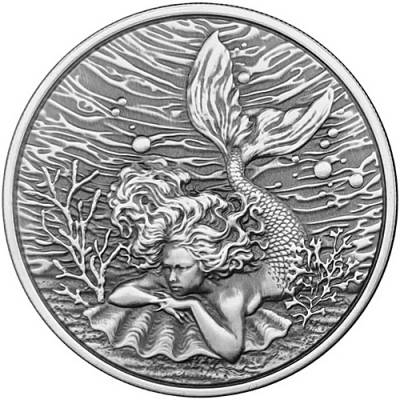 1 Unze Silbermünze Mermaid Rising Antik Finish 2026