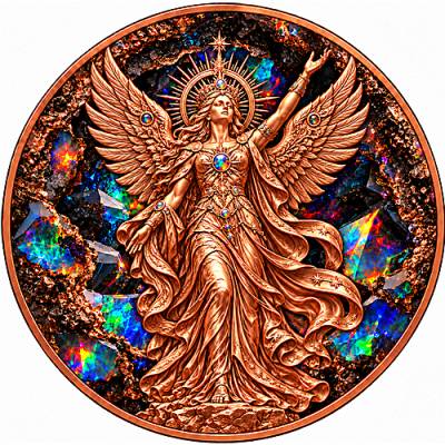 5 oz Kupfer Round Göttliche Elemente Die Opalkaiserin mit schwarzem Opal 2026