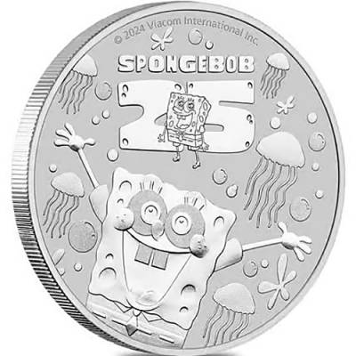 Silbermünze 1 oz Spongebob Schwammkopf 2024