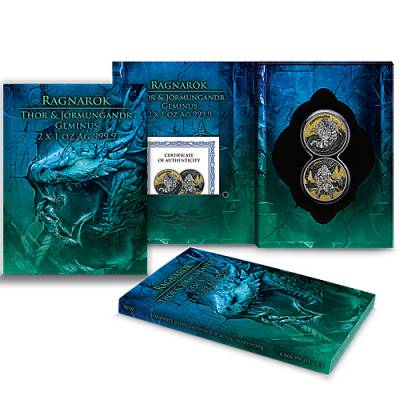 2 x 1 Unze Silber Germania Ragnarök Thor & Jörmungandr Geminus Limited Edition 2026