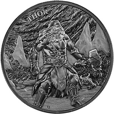 Silbermünze 1 oz Ragnarök Thor Black Silver Germania Mint 2026
