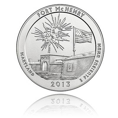 5 oz Silber US- Mint American Beautiful Maryland Fort McHenry 2013