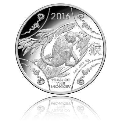 Australien 10$ Jahr des Affen - 5 Oz Silber PP 2016