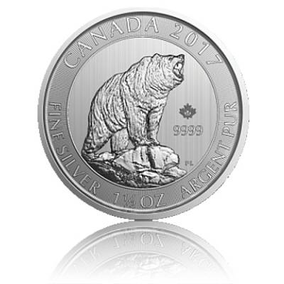 1,5 Unzen Silber Canada Grizzly 2017