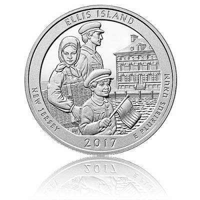5 oz Silber US- Mint American Beautiful New Jersey Ellis Islands (2017)