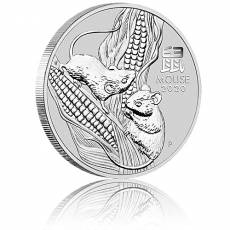 2 oz Silbermünze Australien Lunar III Maus (2020)