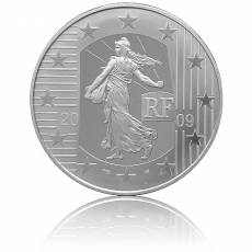 10 Euro Silber Frankreich Säerin - 50. Geburtstag vom Europäischen Gerichtshof der Menschenrechte Polierte Platte in F12 Kapsel (2009)