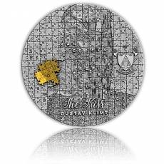 Silbermünze 3 oz Gustav Klimt’s legendary masterpiece The Kiss Micropuzzle 2. Ausgabe PP 2020